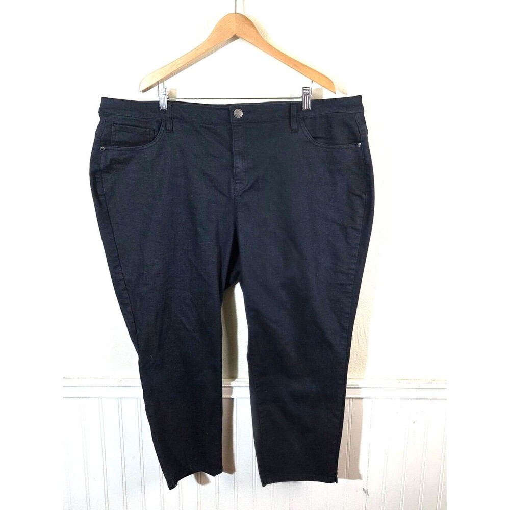 Lane Bryant Jeans Womens 28W Black Stretch Denim Capri Straight Leg Plus Size